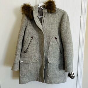 J. Crew Gray Italian Wool Winter Coat